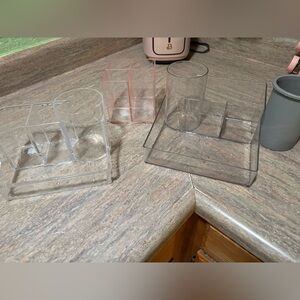 Clear and Pink Acrylic Organizer Set